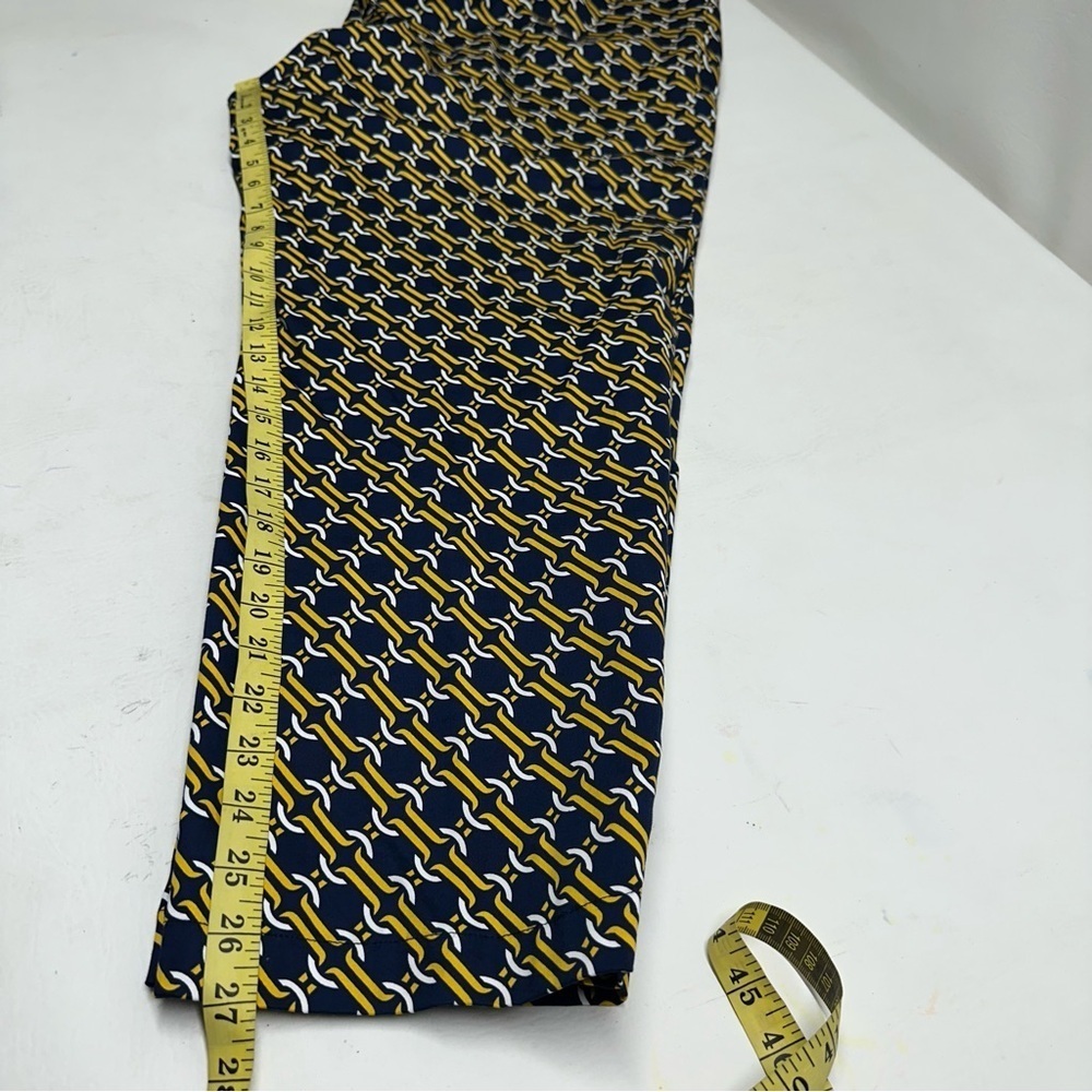 BODEN Glorious British style pull on size 16/18 Navy and Yellow Patterned Pants - Picture 4 of 10